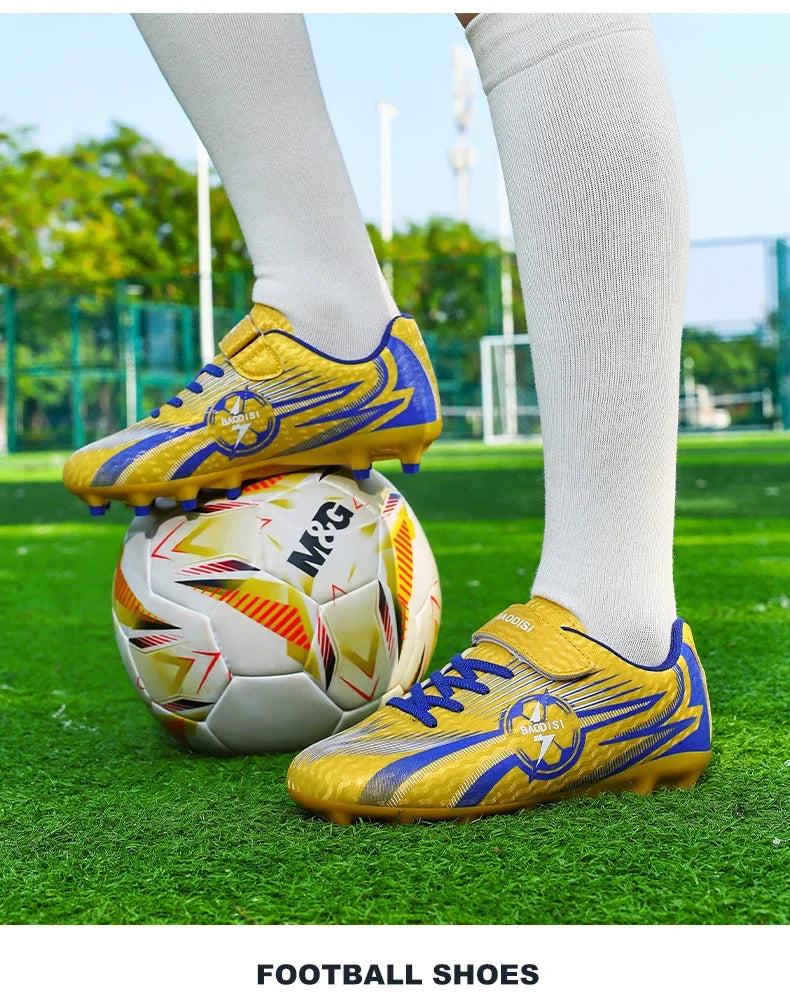 Kids Soccer Cleats Football Shoes AG/TF Studs Non Slip Wear Resistant Breathable Training Sneakers Children Boy Girl Match Boots