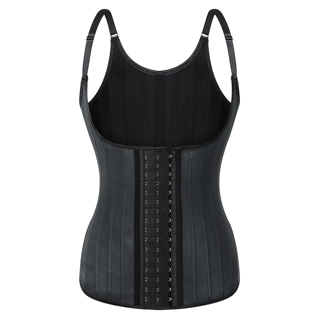Latex Waist Trainer Corset Women 25-Steel Bones Body Shaper Fajas Slimming Girdle Adjustable Hooks and Straps Tummy Control Vest
