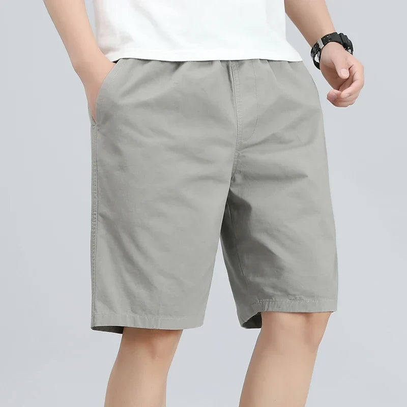 Men's Lightweight Cotton Summer Casual Shorts Loose Wide-Leg Fitness Exercise Work Shorts Comfortable Breathable