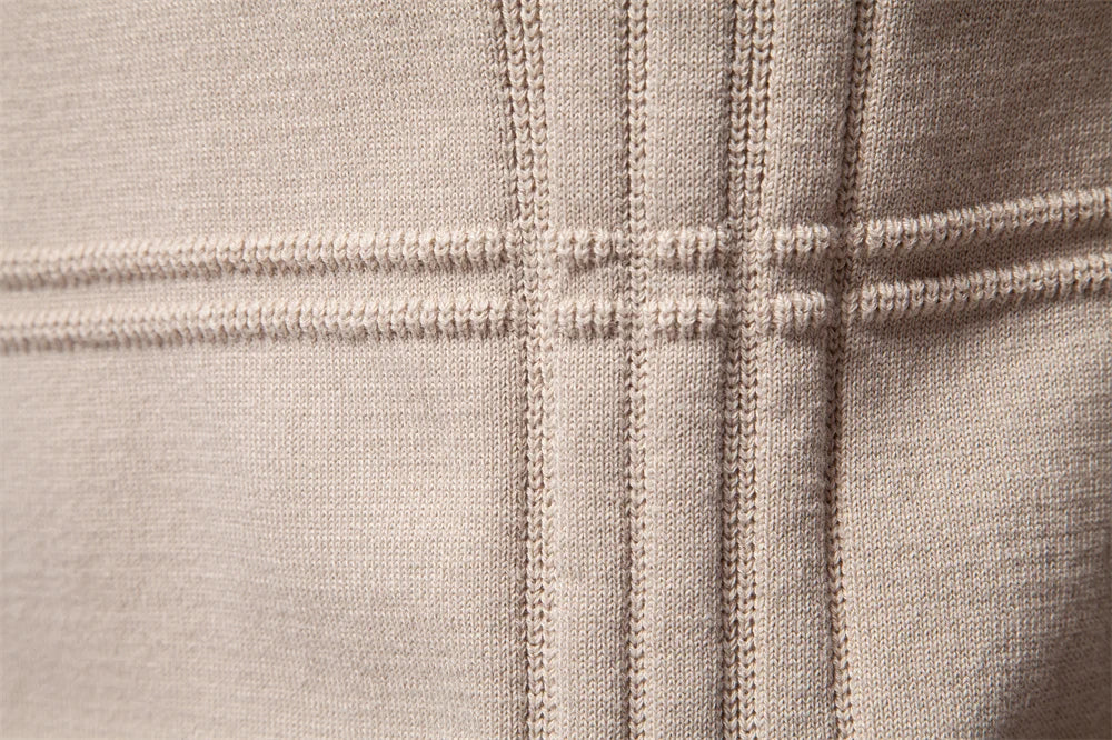 Mens Crewneck Pullover Sweater Knitted Cotton Stripped Quality Autumn Winter Warm Sweaters for Men