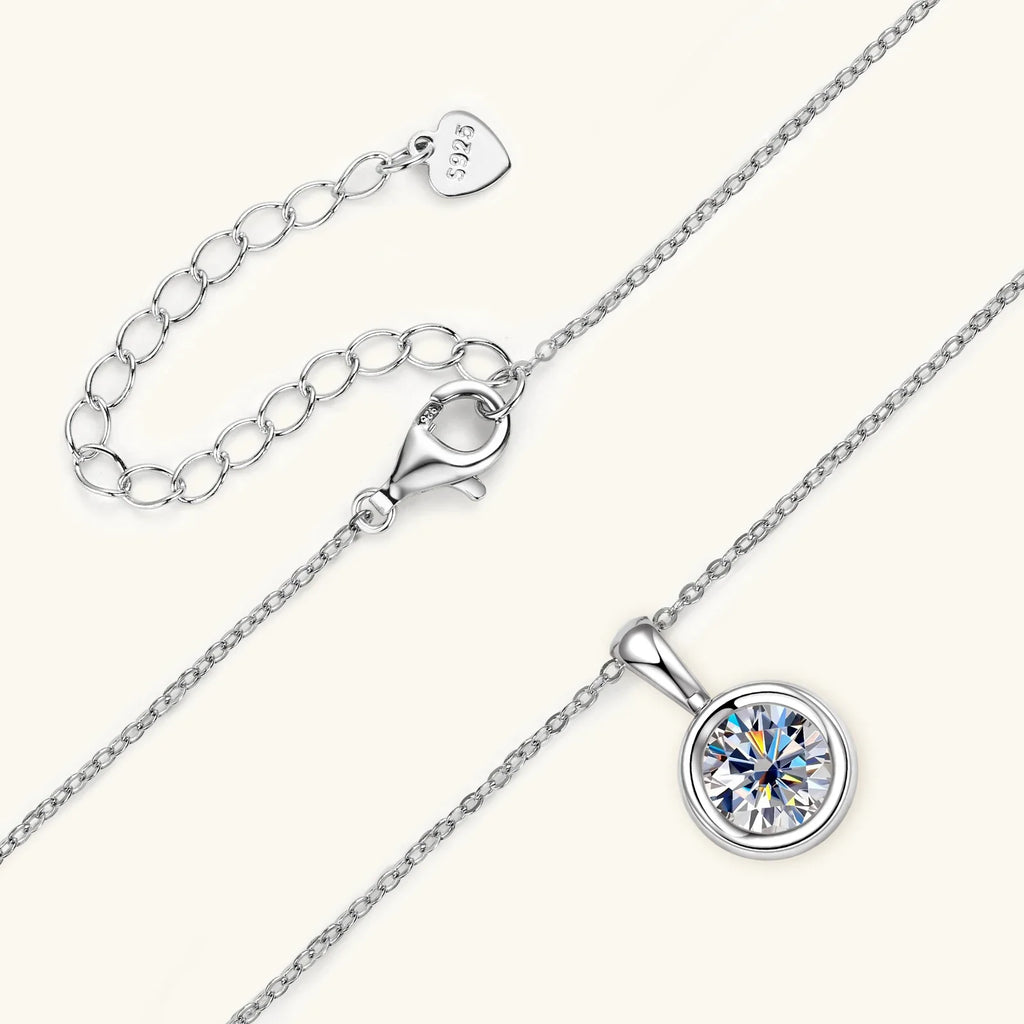 GRA Certified 2CT Moissanite Pendant Necklaces 925 Sterling Silver Solitaire Necklace Chain For Women Jewellry Gift