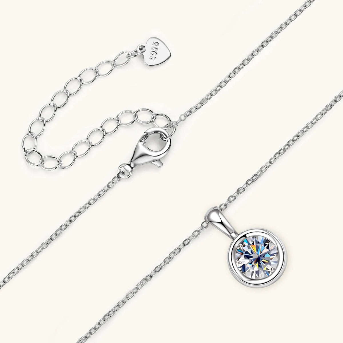 GRA Certified 2CT Moissanite Pendant Necklaces 925 Sterling Silver Solitaire Necklace Chain For Women Jewellry Gift