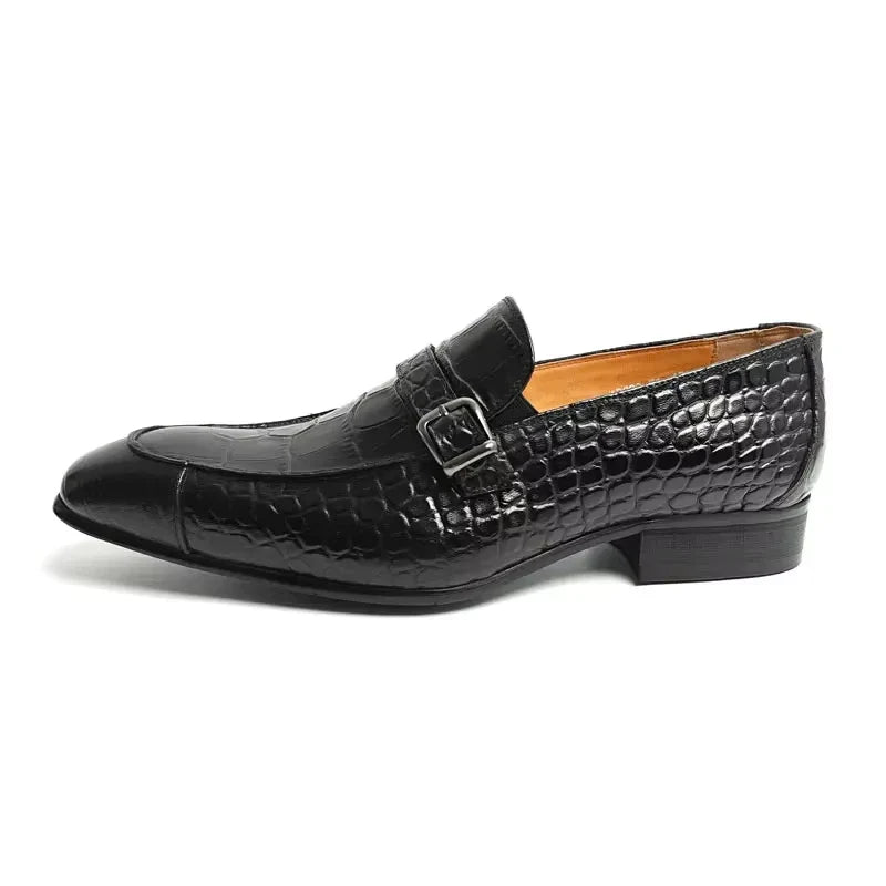 Luxury Genuine Leather Shoe Printing Mens Loafers Handmade High Quality Business Formal Office Casual Shoes Zapatos De Hombre