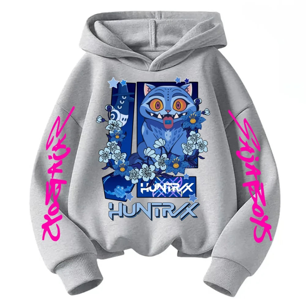 ملابس رياضية للأطفال لعام 2025 Kpop Devil Hunter Derpy Tiger Hoodie ملابس رياضية للأولاد والبنات بغطاء للرأس