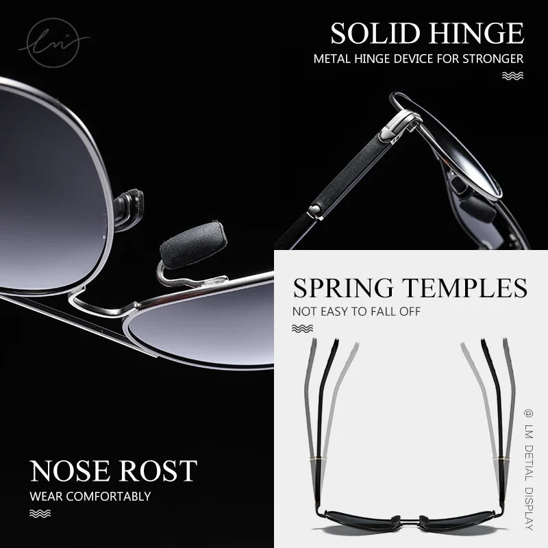 Design Aviation Sunglasses Polarized Man Photochromic UV400 Glasses Woman Anti-glare Driving Goggles zonnebril heren