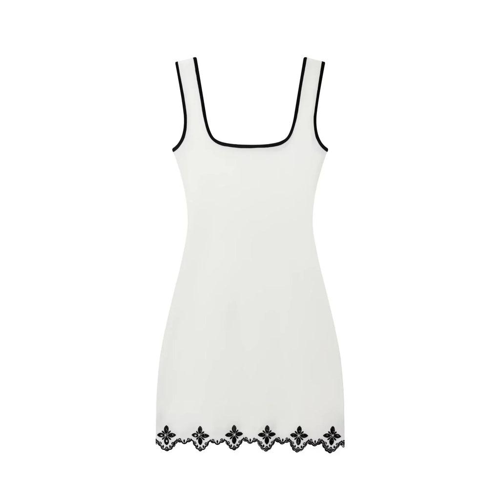 European and American style 2025 winter new women's clothing artificial pearl embroidery sleeveless short dress