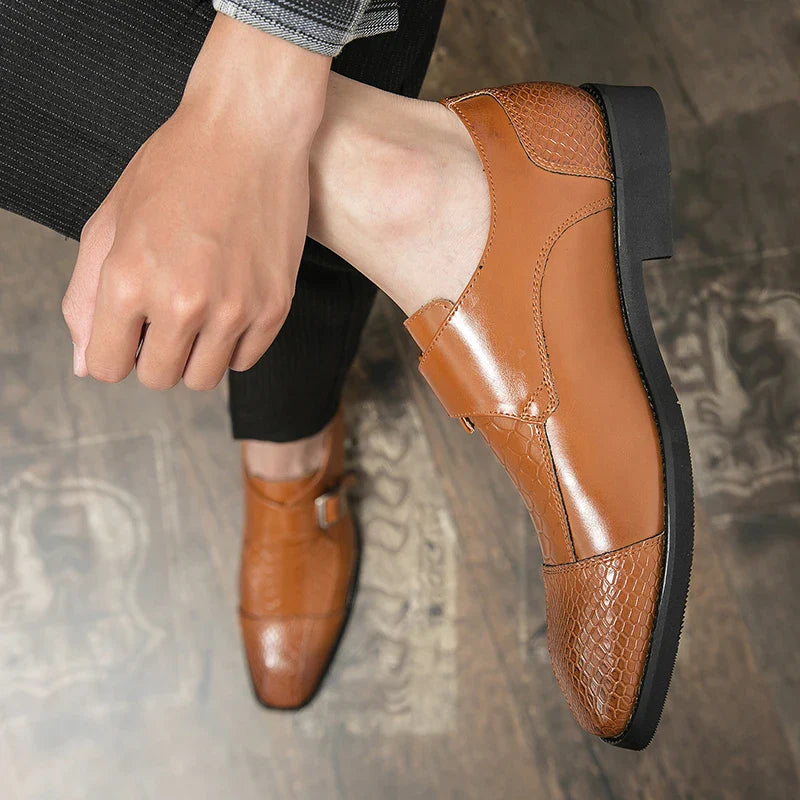 Leather Designer Brand Monks Snake Luxury Men Casual Office Business Man Loafers Mens Moccasins Driving Wedding Dress Male Shoes