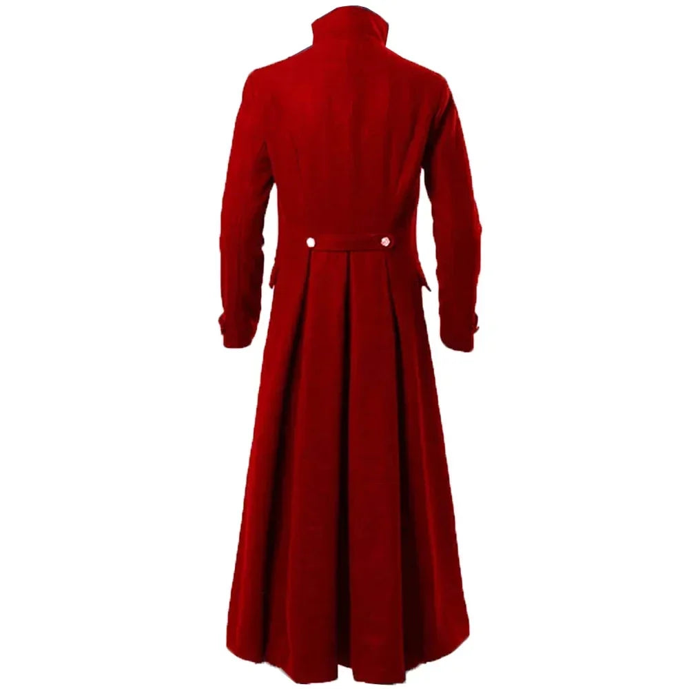 Medieval Renaissance Costume Men Steampunk Vintage Trench Coat Gothic Long Coat Man Victorian Carnival Party Cosplay Costume 5XL