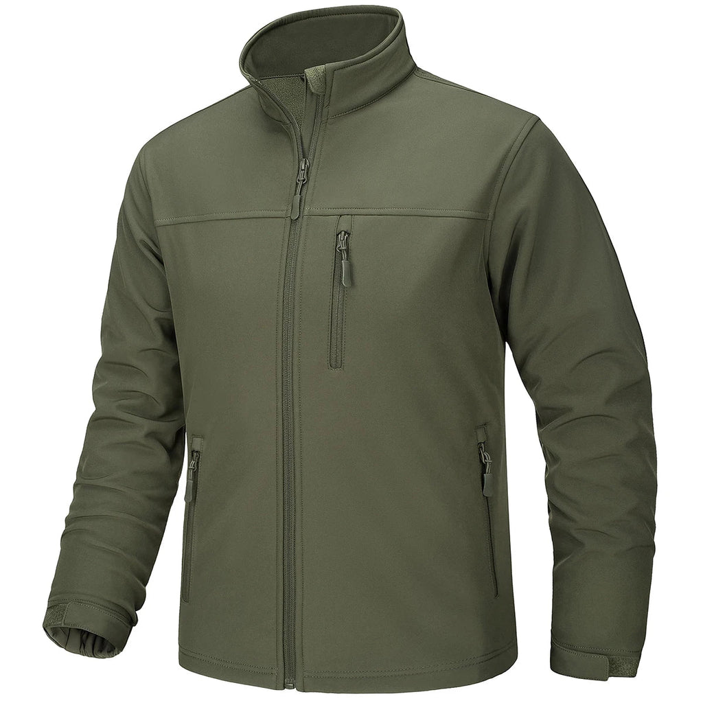Men's Waterproof Outdoor Hiking Jacket Full Zip Windproof Fleece Lining Warm Fall Winter Work Casual Jackets