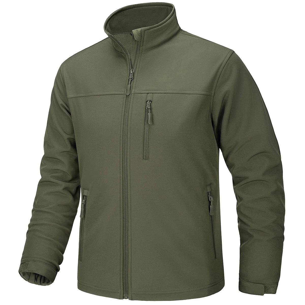 Men's Waterproof Outdoor Hiking Jacket Full Zip Windproof Fleece Lining Warm Fall Winter Work Casual Jackets