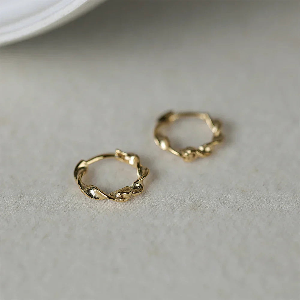 925 Sterling Silver Ear Buckle Snake Twisted Round Circle Microinlaid Zirconia Hoop Earrings For Women Pendientes Aro Rojos