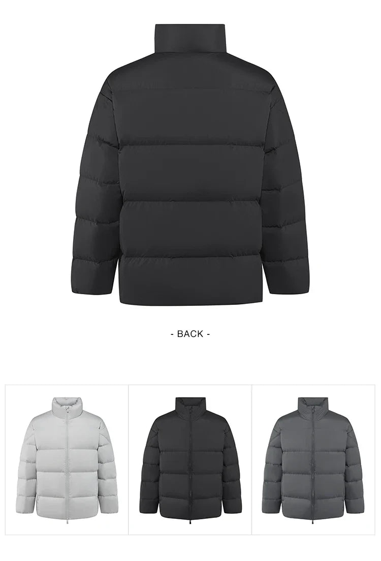 Down Jacket Men Winter Three-proof Windproof Waterproof Stain Resistant Thick Stand Collar Puffer Coat Lightweight Warm