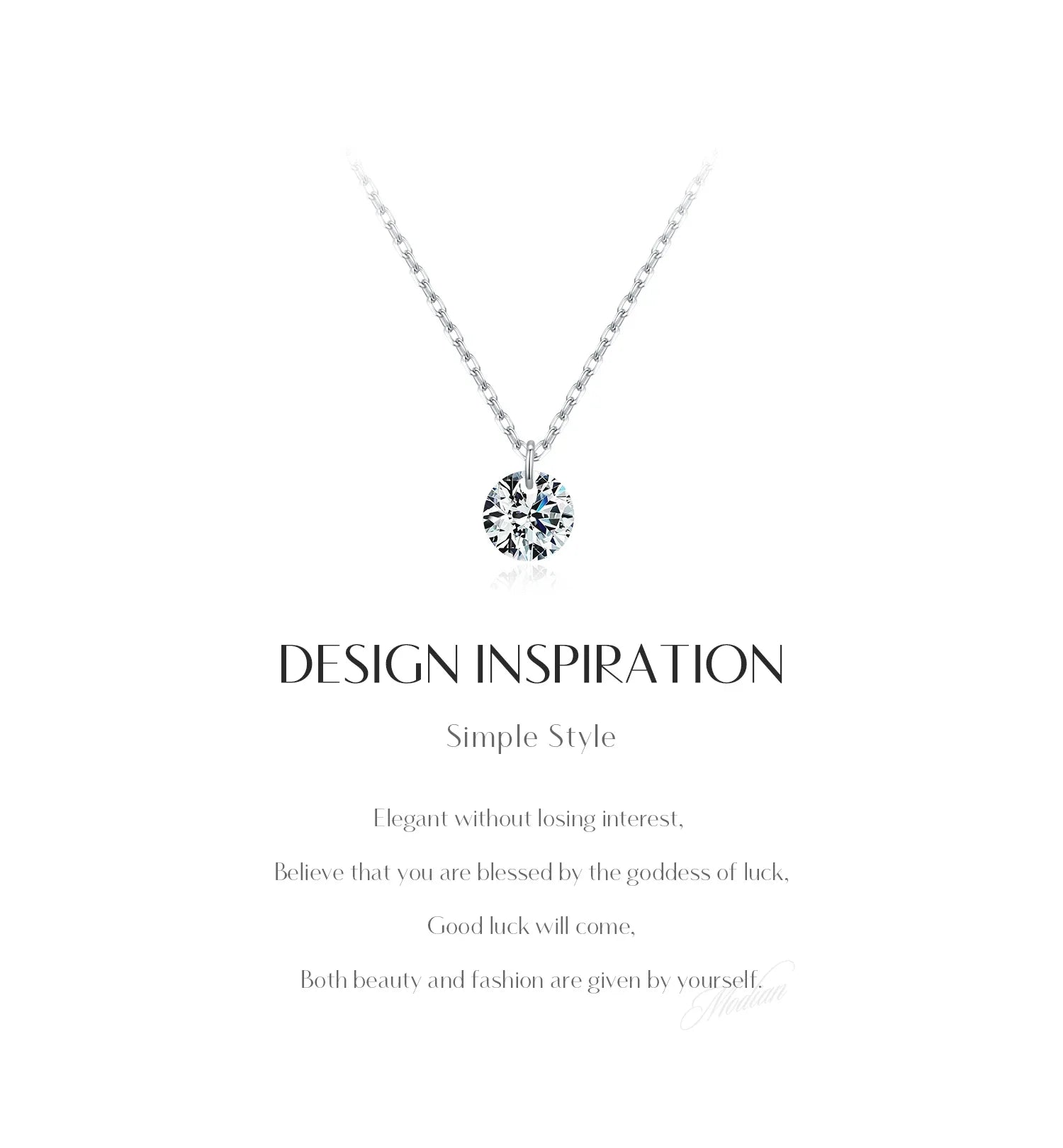 0.1CT/0.3CT/0.5CT VVS1 Clarity Moissanite 925 Sterling Silver Classic Round Pendant Necklace For Women Fine Jewelry