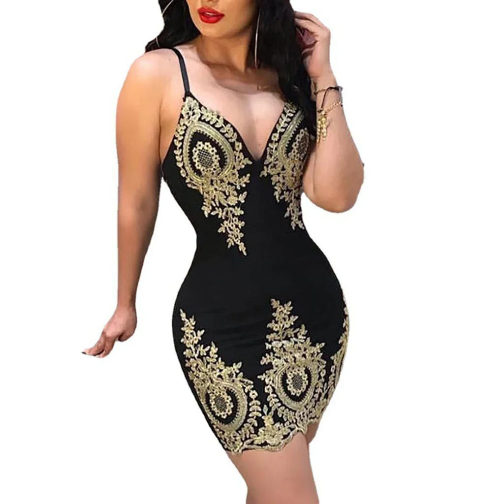 Sexy summer party halter dress Sleeveless slim-fit mini dress