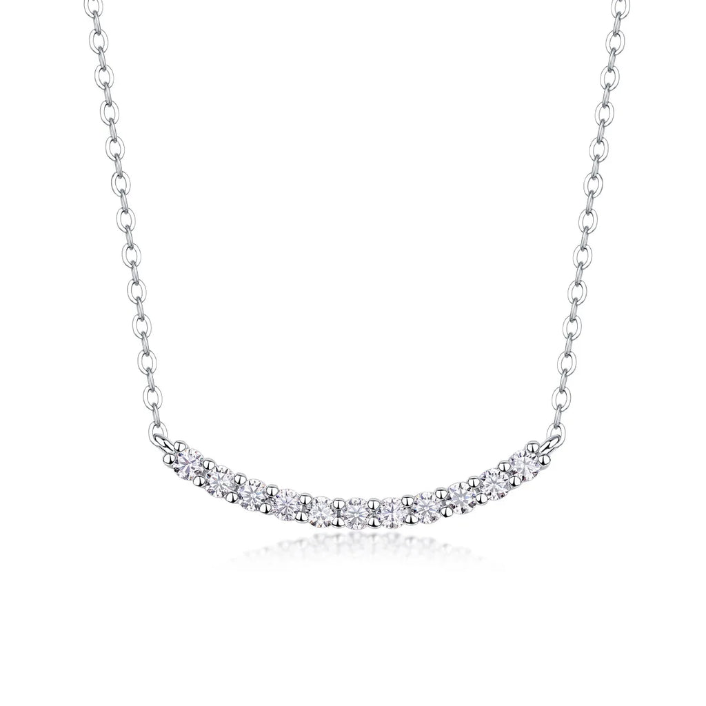 Full 0.065CT D Color Moissanite Pendant Necklace for Women Lady S925 Silver All Diamond Neck Chain Necklaces Wholesale Gift