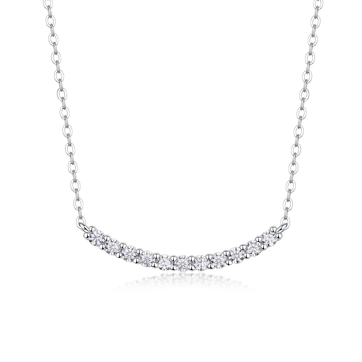 Full 0.065CT D Color Moissanite Pendant Necklace for Women Lady S925 Silver All Diamond Neck Chain Necklaces Wholesale Gift