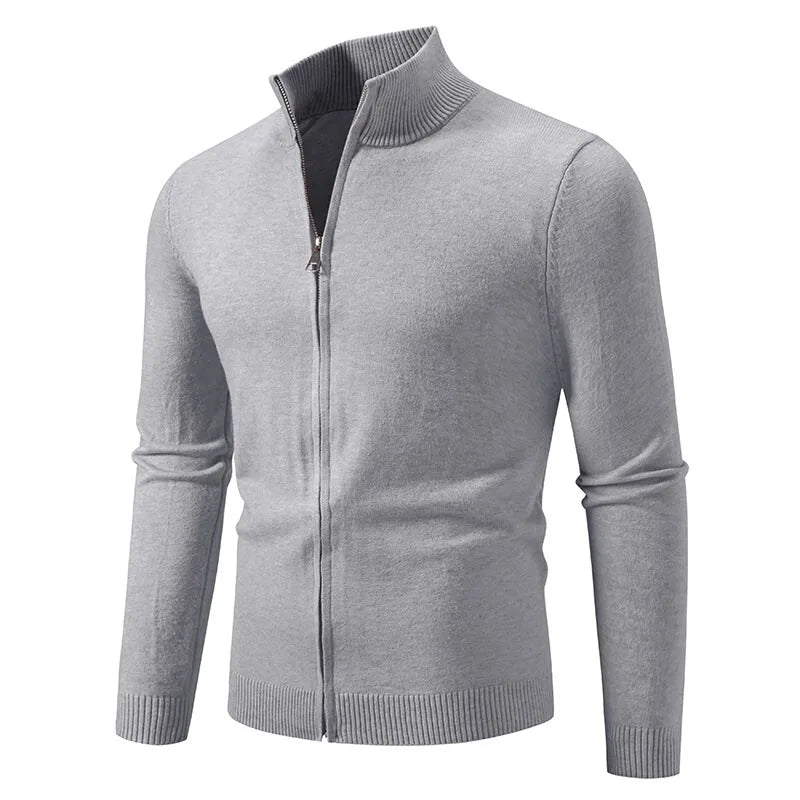 Men's Knit Zipper SweaterCoats Slim Fit Sweaters Stand Collar Fall Winter Cardigan Sweater Jumper Warm Streetwear