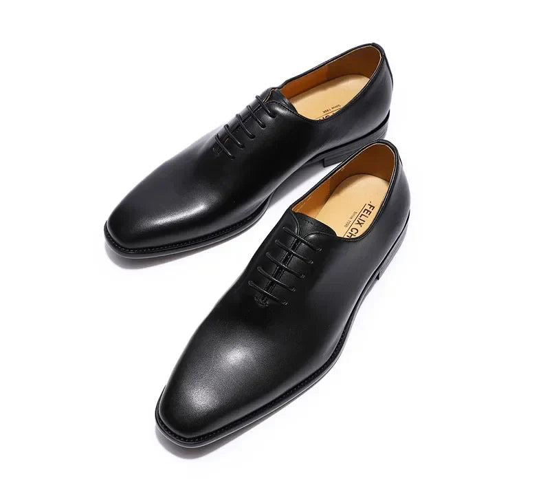 Designer Genuine Leather Mens Wholecut Oxford Shoes Luxury Brand Black Brown Dress Shoes for Business Office Formal Wear
