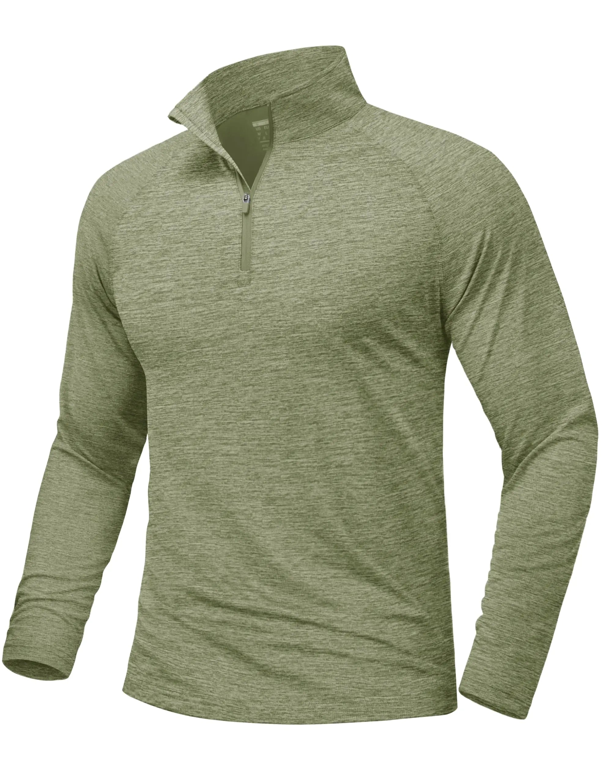 Mens Sun Protection UPF 50+ Long Sleeve Shirt Quarter Zip Pullover Quick Dry Lightweight Fishing Running Rash Guard