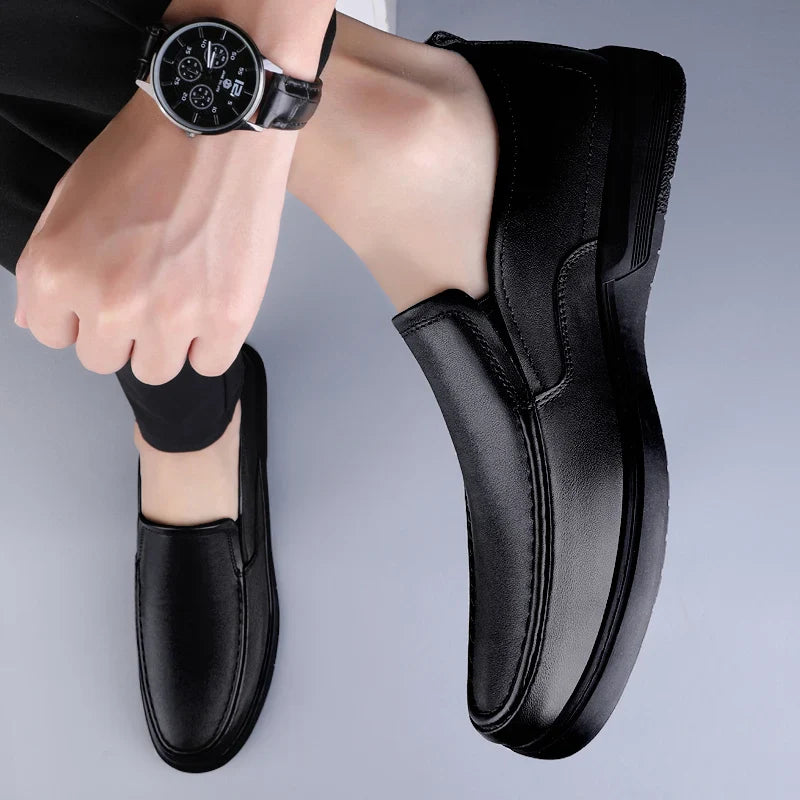 Genuine Leather Men Loafers Handmade Mens Casual Shoes Business Dress Flats Breathable Moccasins Luxury Brand Man Driving Shoes