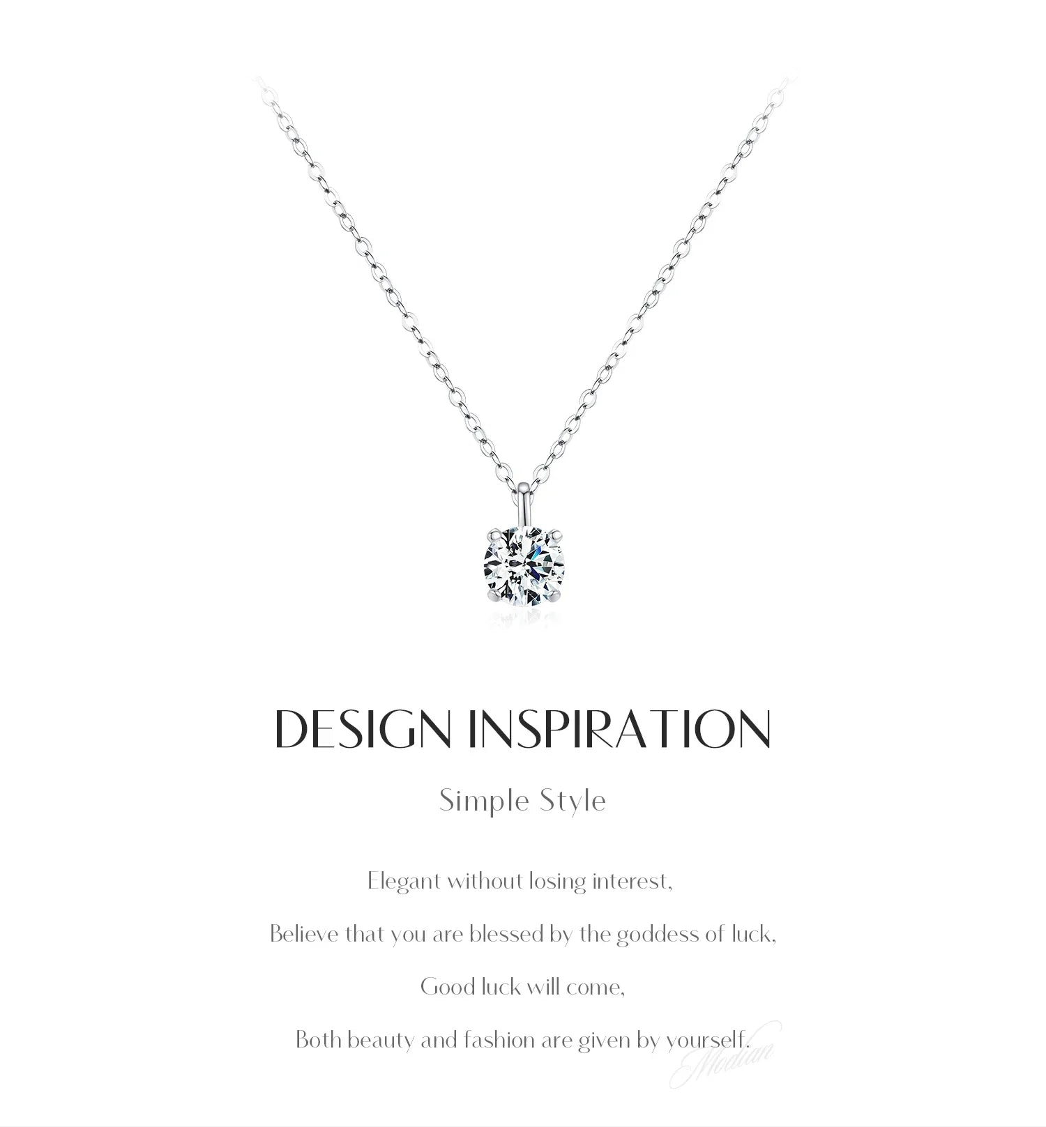 1CT Prong Setting Moissanite Necklace D color VVS1 Lab Diamond Pendant For Women 925 Sterling Silver Wedding Jewelry