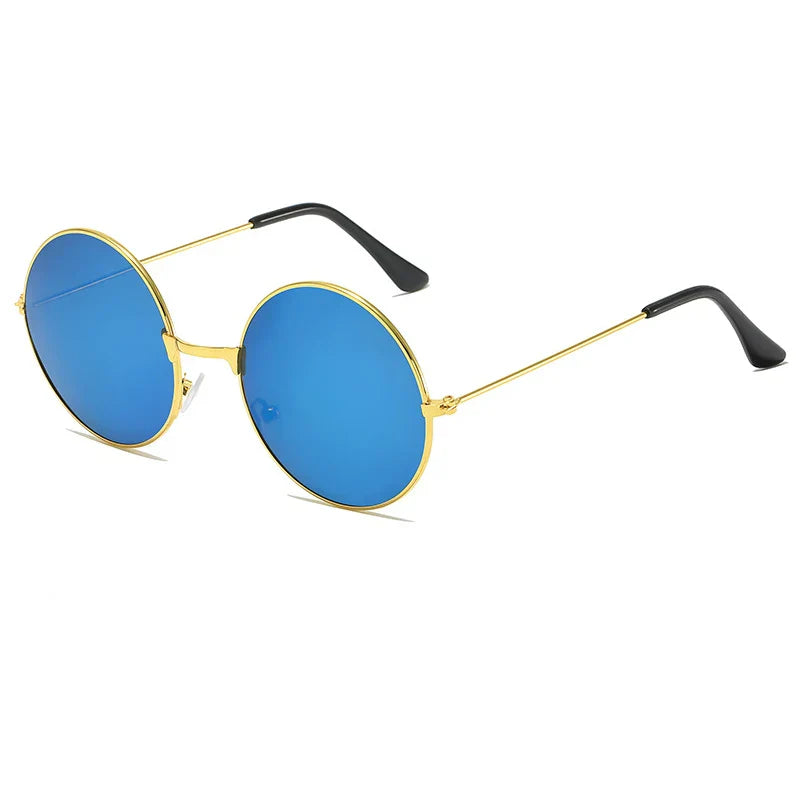 Classic Vintage Round Frame Sunglasses For Men Women Brand Design Ocean Red Yellow Metal Circle Sun Glasses Unisex Eyewear 2025