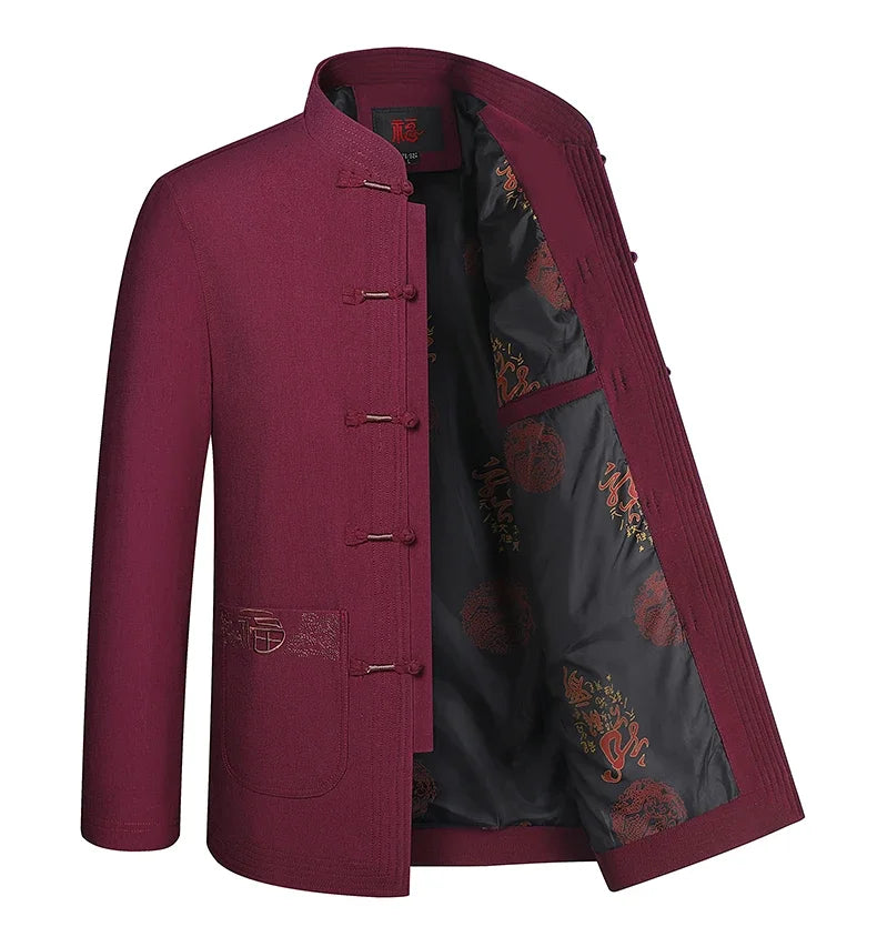 Spring and Autumn New Middle-aged and Elderly Men Father Tang Jacket Chinese Style Hanfu National Wind Grandpa Coat Jacket