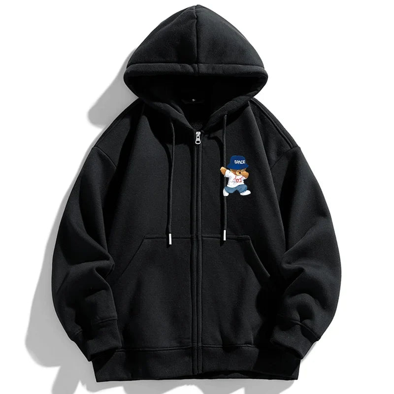 Autumn Winter Plus Size Jacket Men's Pocket Coats Loose Fashion Full Zip Hoodies Coat 5XL 6XL 7XL Fat Male Clothing 110-185KG
