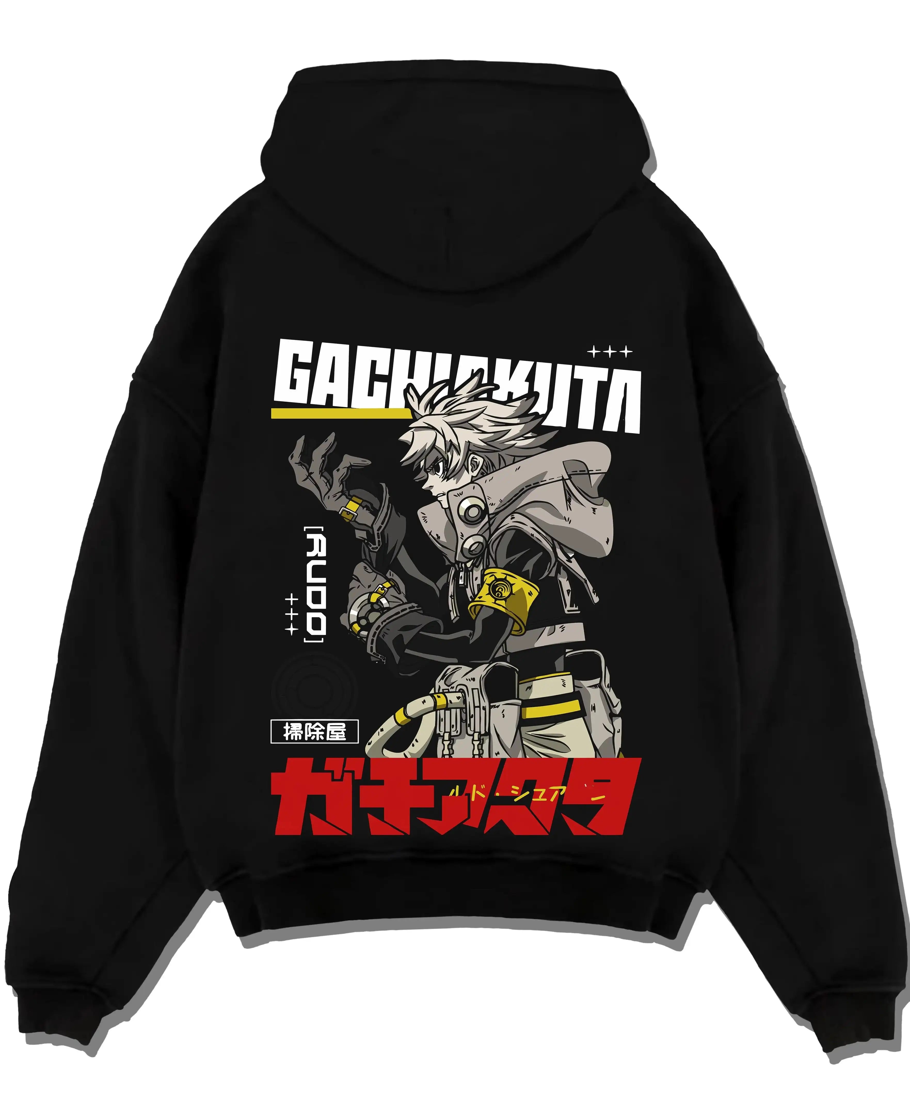 هودي Gachiakuta Rudo بتصميم "مقاتل متمرد" من الأنمي والمانغا، مطبوع على الظهر، هودي نسائي ورجالي كبير الحجم، بلوفر خريفي وشتوي من الصوف، بدلة رياضية