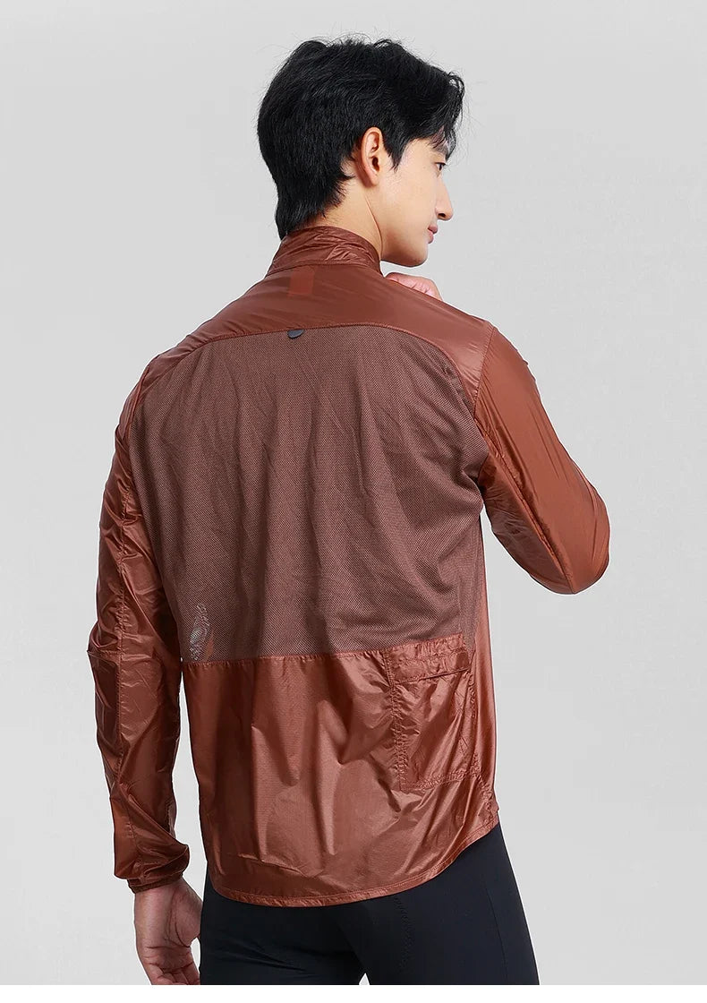 Men's Road Bike Windbreaker Windproof Water-Resistant Lightweight Bicycle Long Sleeved Cycling Jacket MTB Clothing Man
