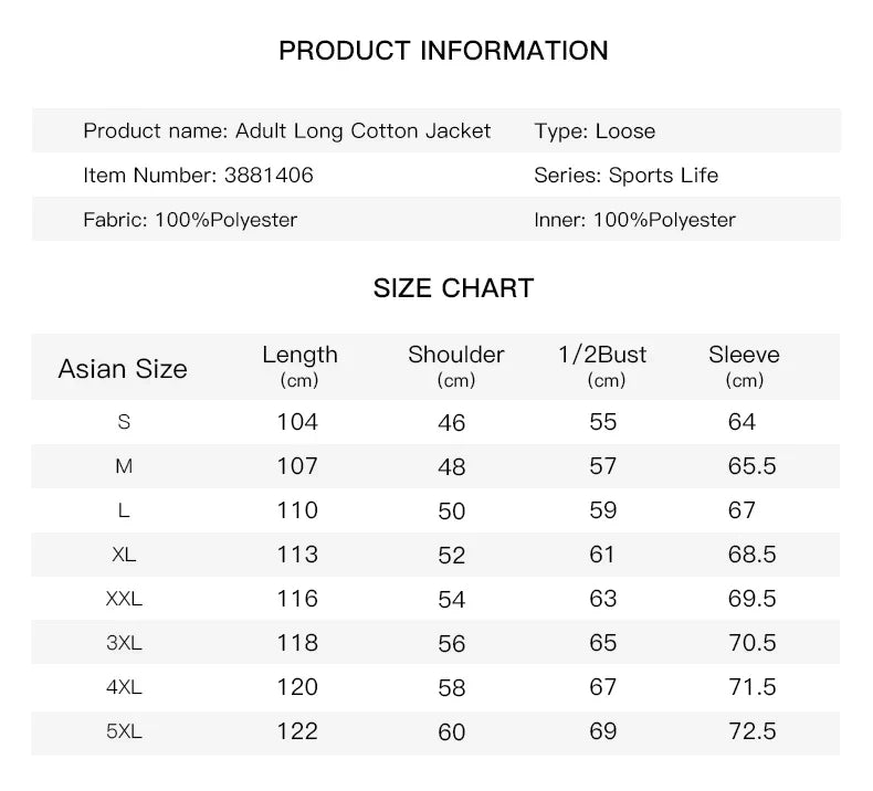 Men Winter Jacket Long Sports Training Hooded Coat Outrwear Warm Silk Cotton Windproof Cotton Clothing пуховик женский