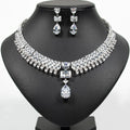 Luxury Multi-colour Jewellery Teardrop Zirconia Women's Summer Necklace Earrings Accessory Set Party Prom Dinner Festivals M-355