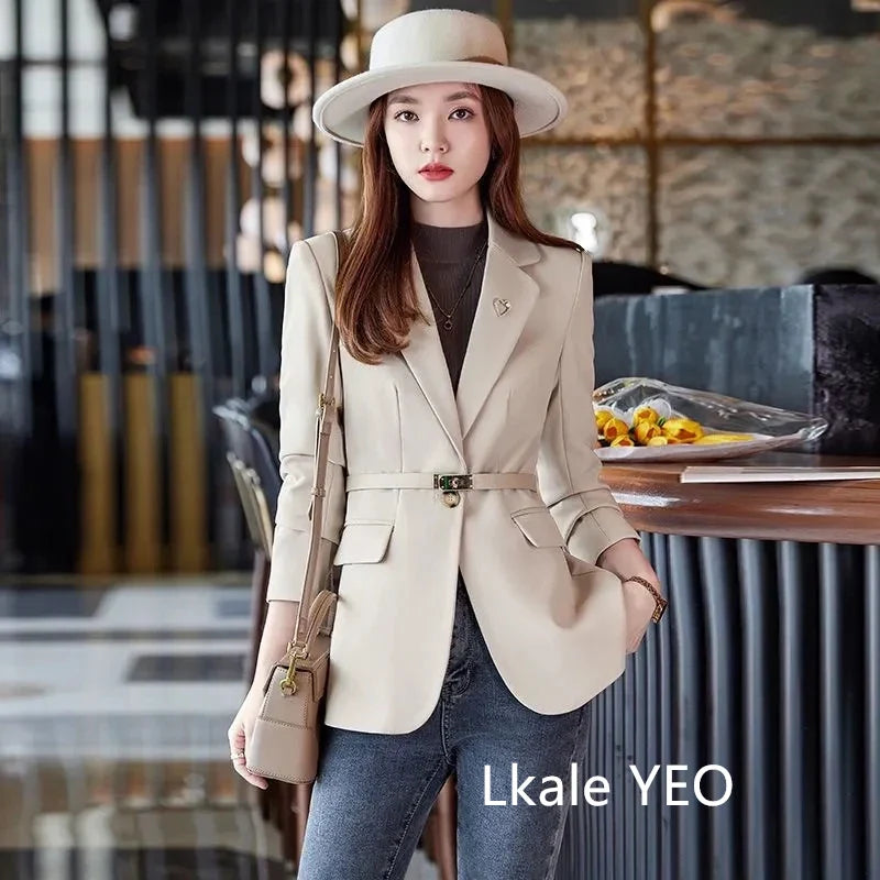 Women's Suit Jacket 2025 Spring Autumn Temperament Cultivate Oneself Ladies Blazer Coat Fashion Trend Versatile Lady Outerwear