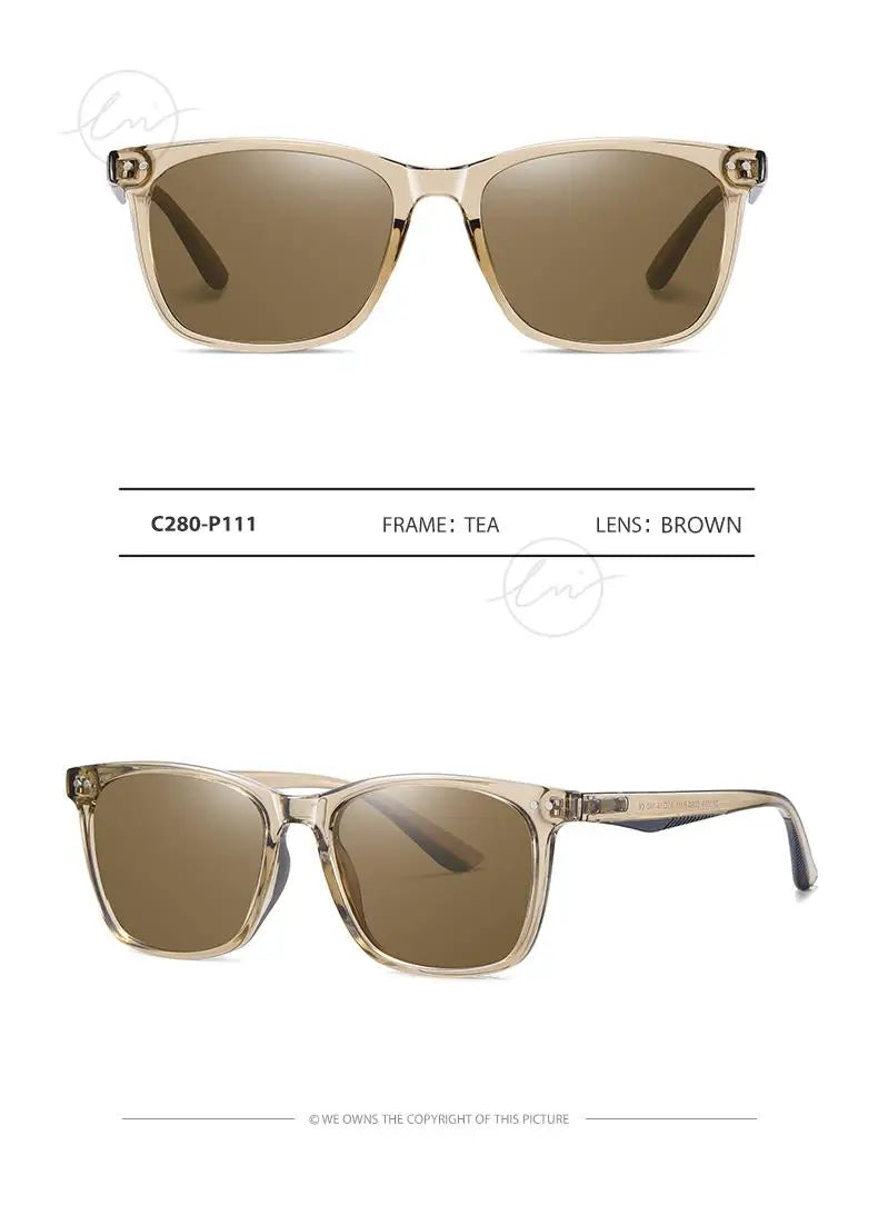 Polarized Sunglasses Men Women Fashion Square Shades Leopard Frame Ladies Travel UV400 Goggles Driving Sun Glasses