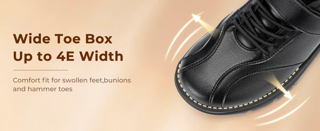 Men Wide Walking Shoes Casual Oxford Shoe Comfortable Lightweight Arch Support Non-Slip Leather Business Sneakers