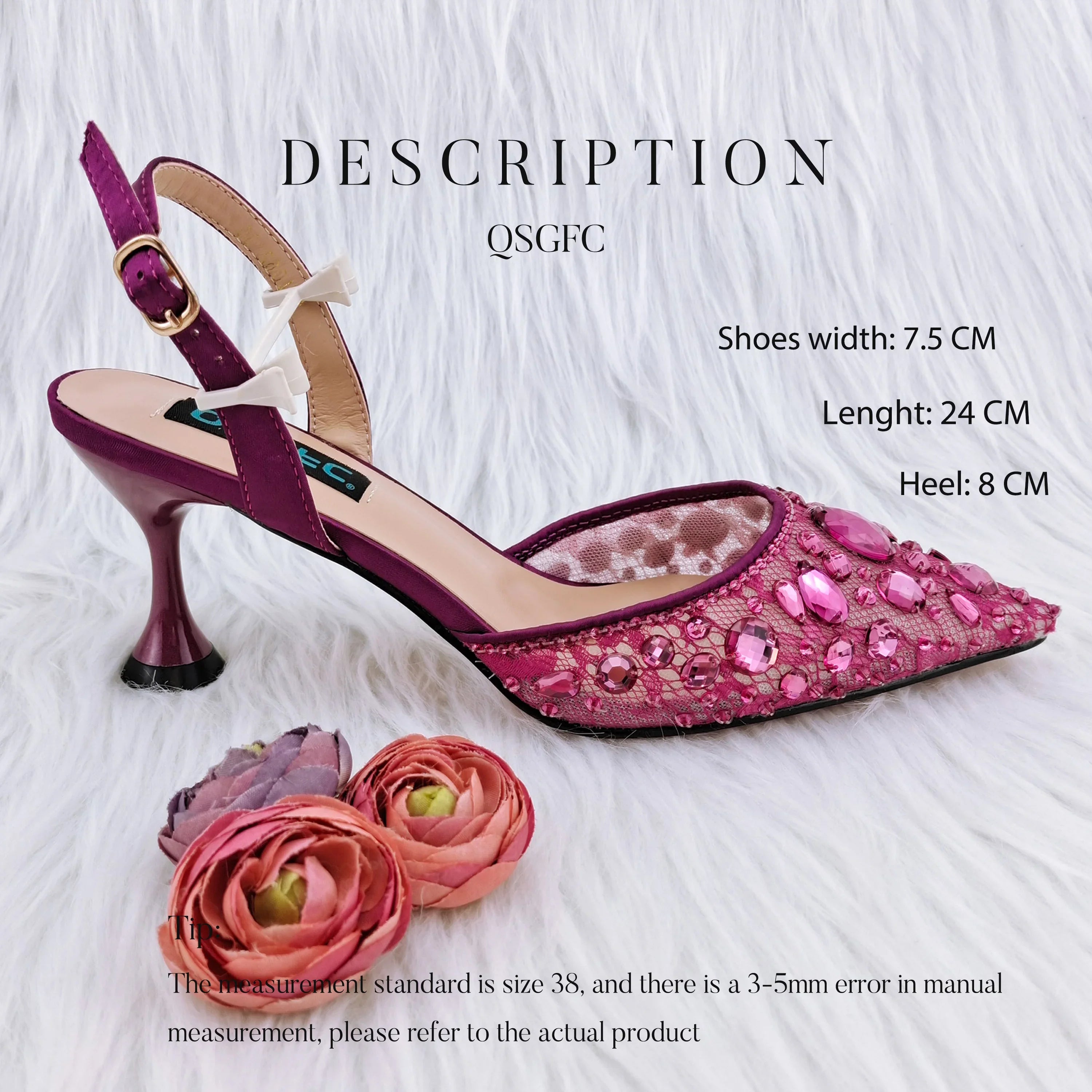 Lace And Big Rhinestones Are Sexy Shoes And Bag  Beautiful And Mature Style Shoes