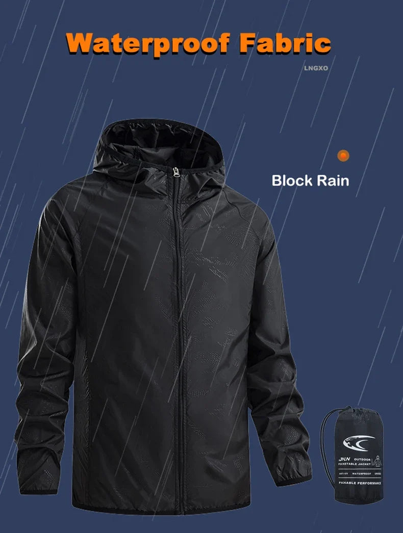 Men's Women's Waterproof Hiking Jackets Quick Dry Sun Protective Windbreaker Unisex Camping Climbing Outdoor Rain Coat