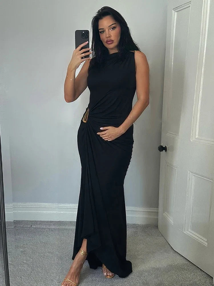 Sisterlinda Solid Slim Fit Girdle Lift The Hips Maxi Dress Women Sexy Popular Body-shaping Vestidos Girl Festival Party Bodycon