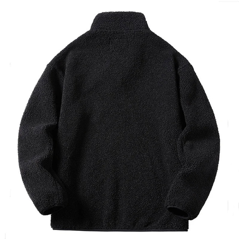 Men Thicken Fleece Padded Coat Berber Fleece Jackets For Men Vintage Stand Collar Polar Fleece Wintre Jacket Warm Tops 패딩