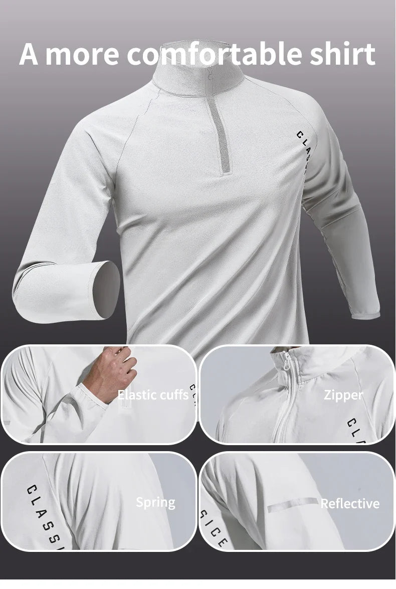 Mens Long Sleeve Stylish Solid Collar Shirt - Breathable, Medium Stretch, Applique Design, Regular Fit, Polyamide Material - Per