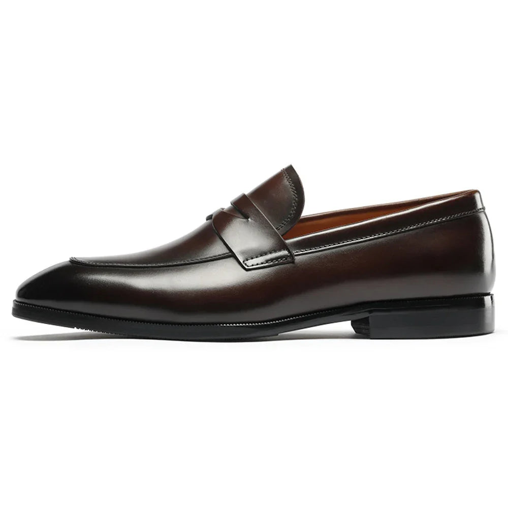 Men Loafer Casual Shoes Calf Leather Waterproofing Materials Formal Dress Shoes Oxfords for Men