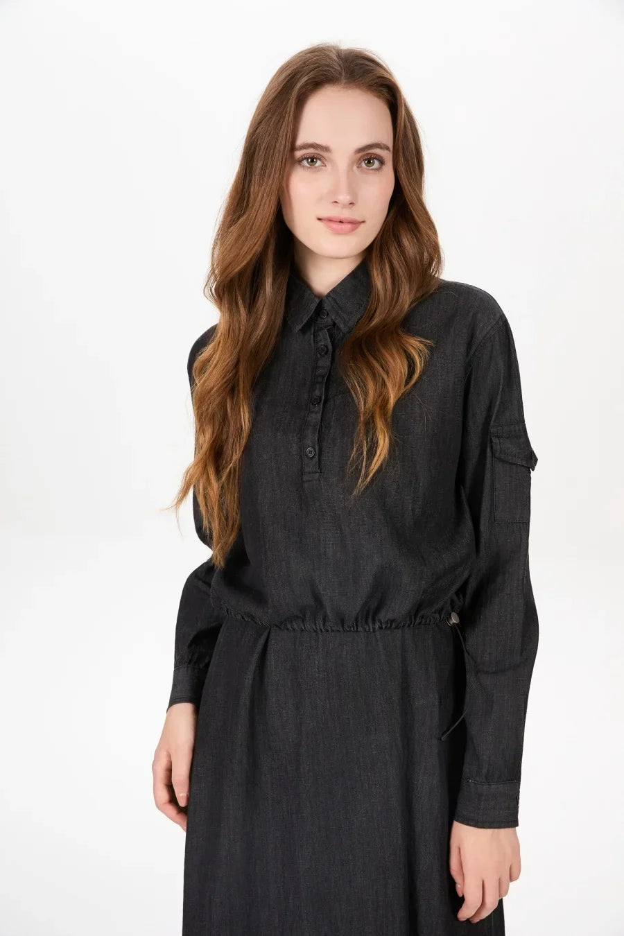 AW25 Denim set loose Shirt + slip dress Aline adjustable dress