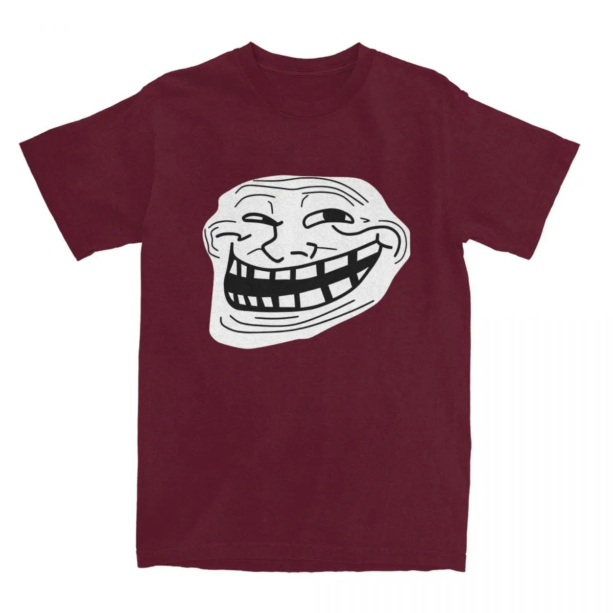 تي شيرت رجالي بتصميم Rage Comic Trollface مضحك على طراز أنيمي الهيب هوب بأكمام قصيرة، قمصان صيفية رائعة من القطن الخالص بياقة مستديرة مقاس 6XL