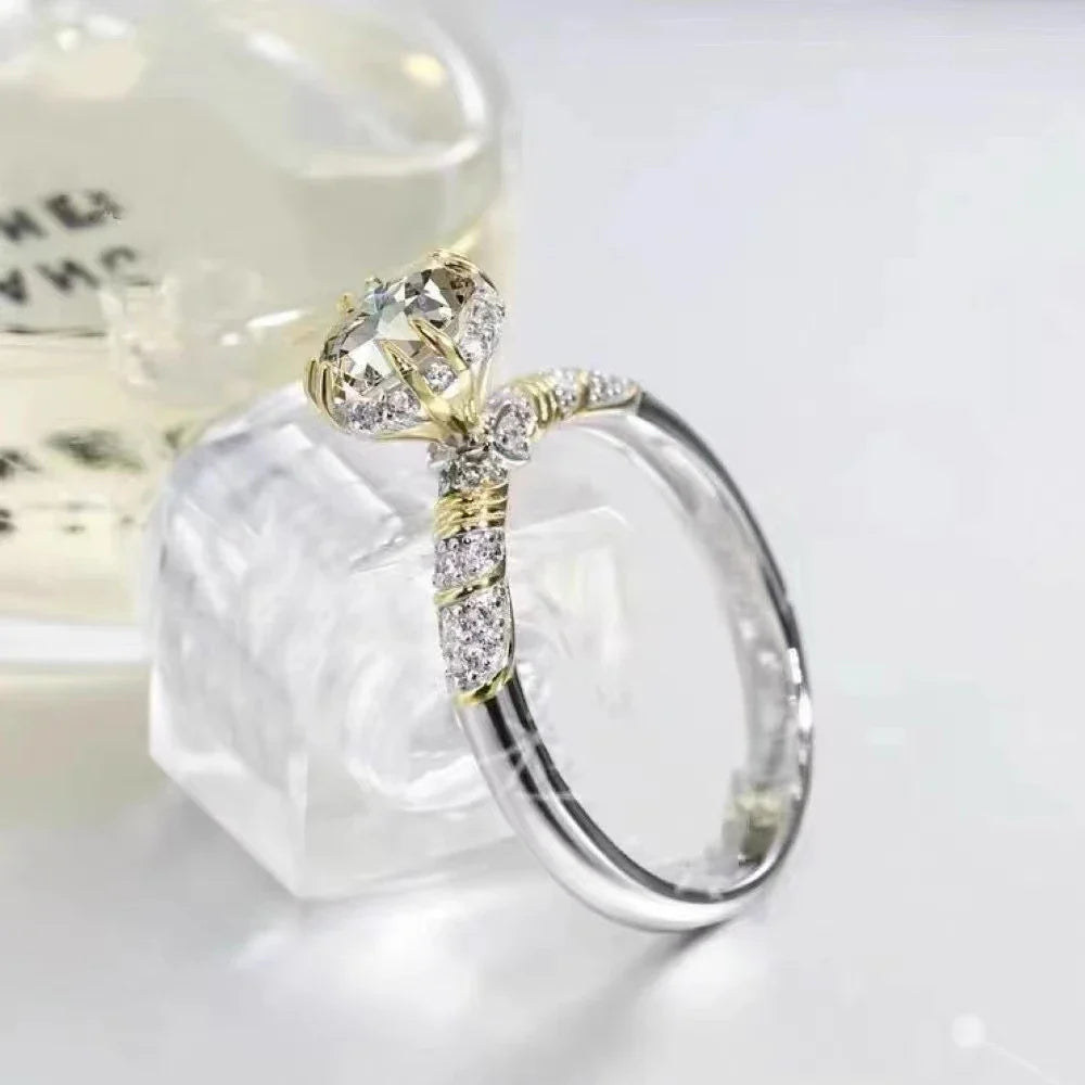 1ct D VVS1 Moissanite Rings for Woman Engagement Wedding Jewely with GRA 925 Sterling Sliver Plated 18k Diamond Ring