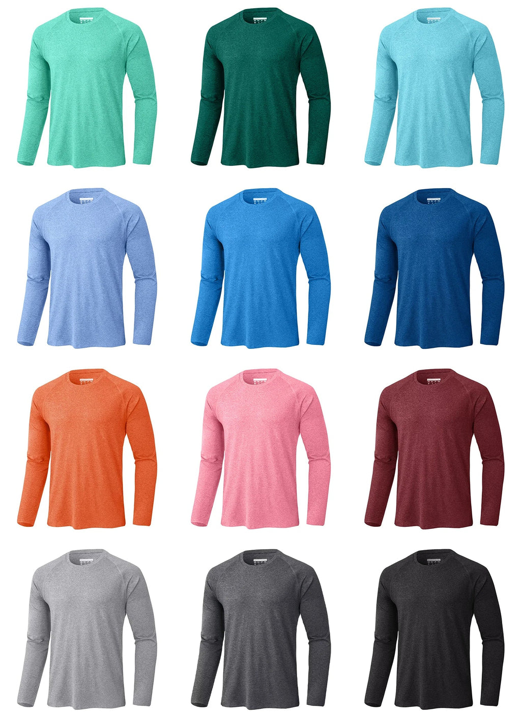 Men's UPF 50+ Shirts Summer Long Sleeve Lightweight T-Shirt Quick Dry Breathable Shirt Outdoor Sport Gym Running Tops