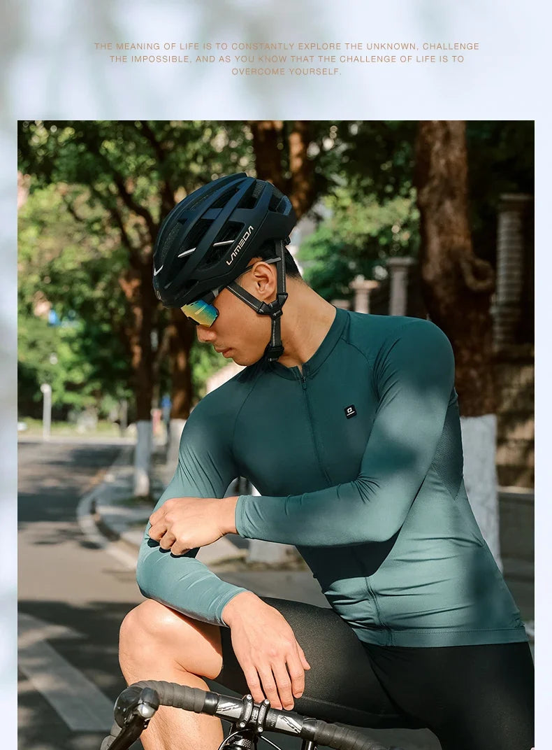 Lameda Cycling Jersey Spring Summer Cycling Clothes For Men Men's Summer Quick Dry Breathable Road Cycling Suit Long Sleeve Top