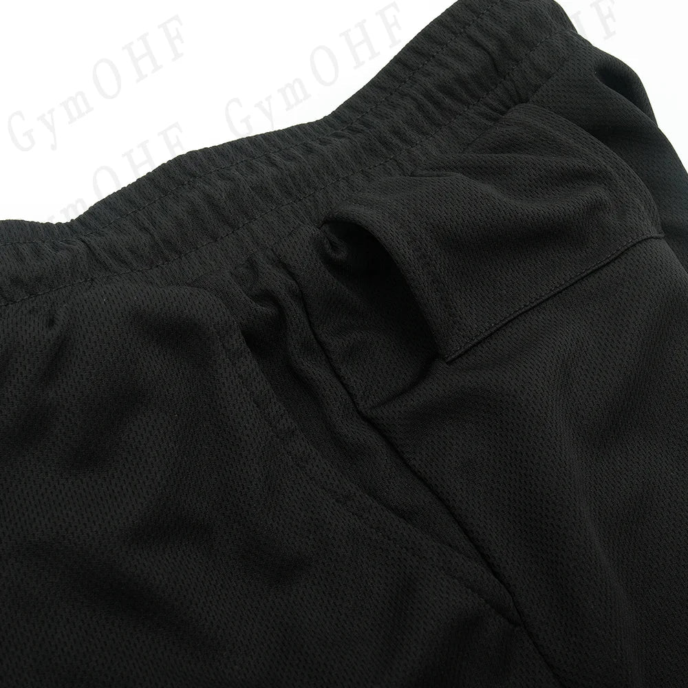 Funny Face 2 in 1 Shorts T Shirt Suits Men's Fitness Breathable Second Skin Compression Shirts Sets Gym Double Deck Shorts