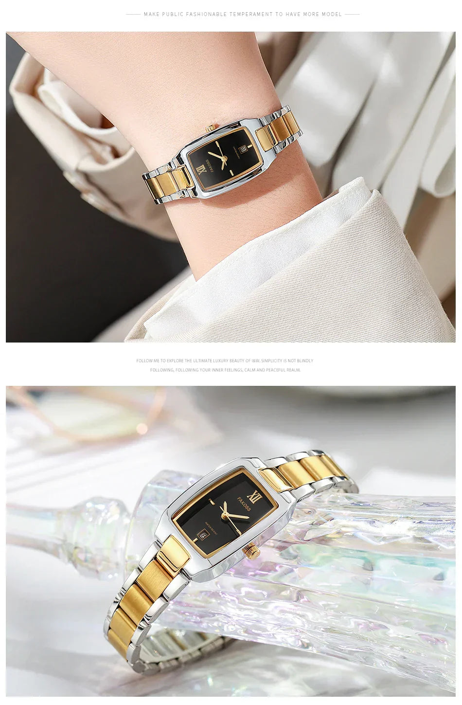 Elegant Women's Watch Fashion Stainless Steel Waterproof Ladies Quartz Wristwatch Luxury Bracelet Watches Date Reloj mujer