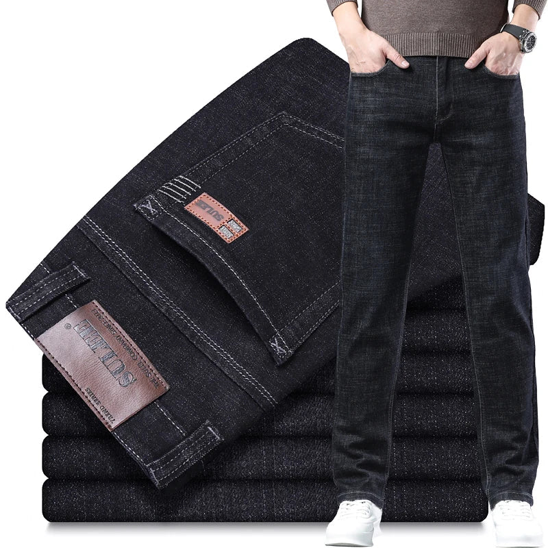2025 Men's Casual Thin And Lightweight  Skinny Jeans Trousers Tight Pants Solid Colors