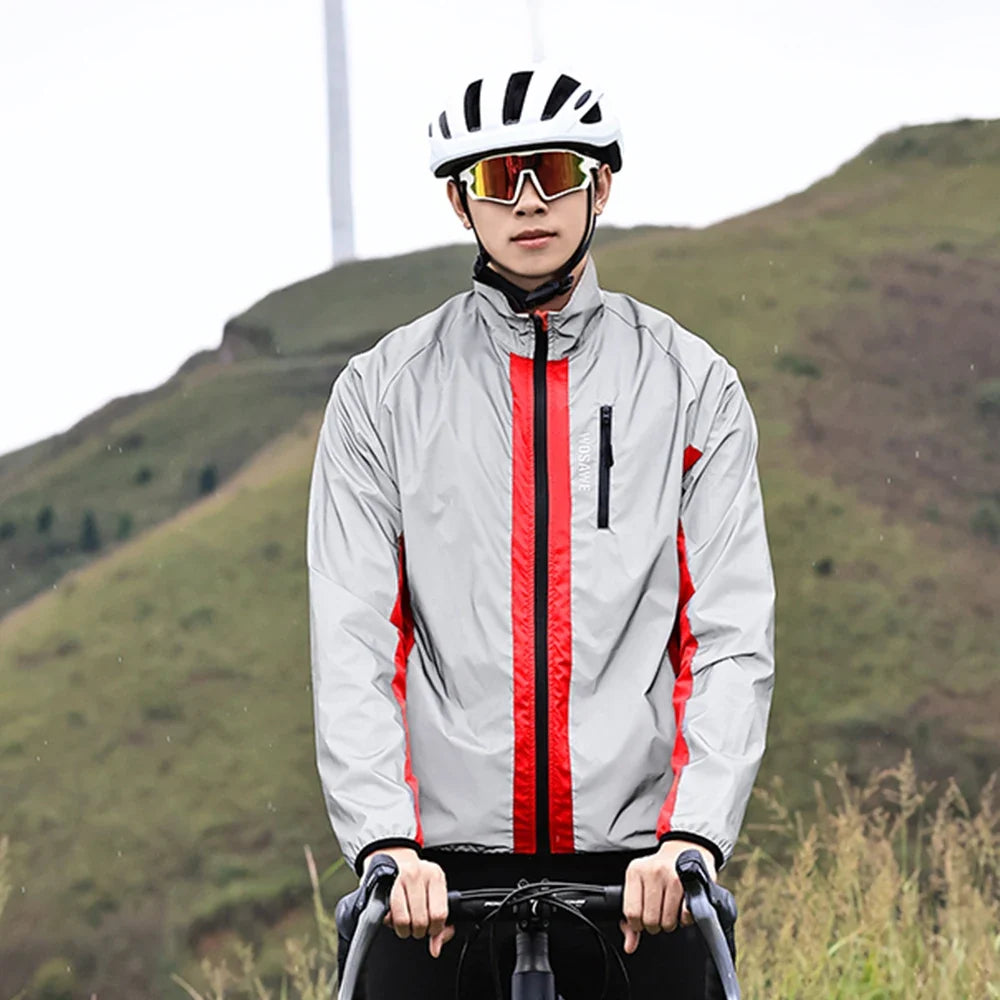 Reflective Cycling Jacket Winter Autumn Bicycle Windbreaker Bike Soft Windproof Waterproof Motorbike Jacket Men Coat